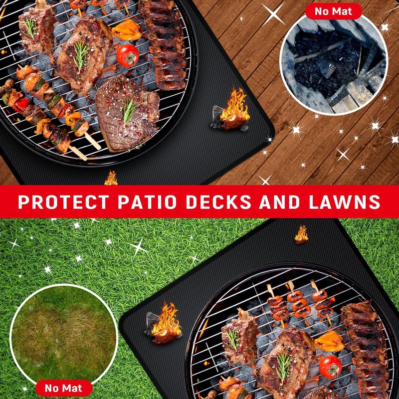 rumlick 75 x 48 inch Under Grill Mats for Outdoor Grill, Double-Sided Fireproof, Oil and Waterproof Protective Mat for Grass and Deck, Outerdoor BBQ Fire Pit Fireplace Mat - Image 2